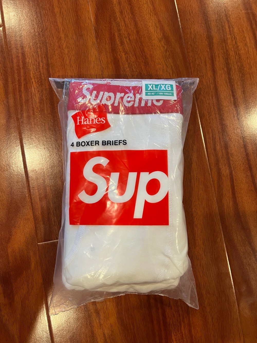 Supreme x Hanes Boxer Briefs 4-Pack White (Size XL) - Brand New